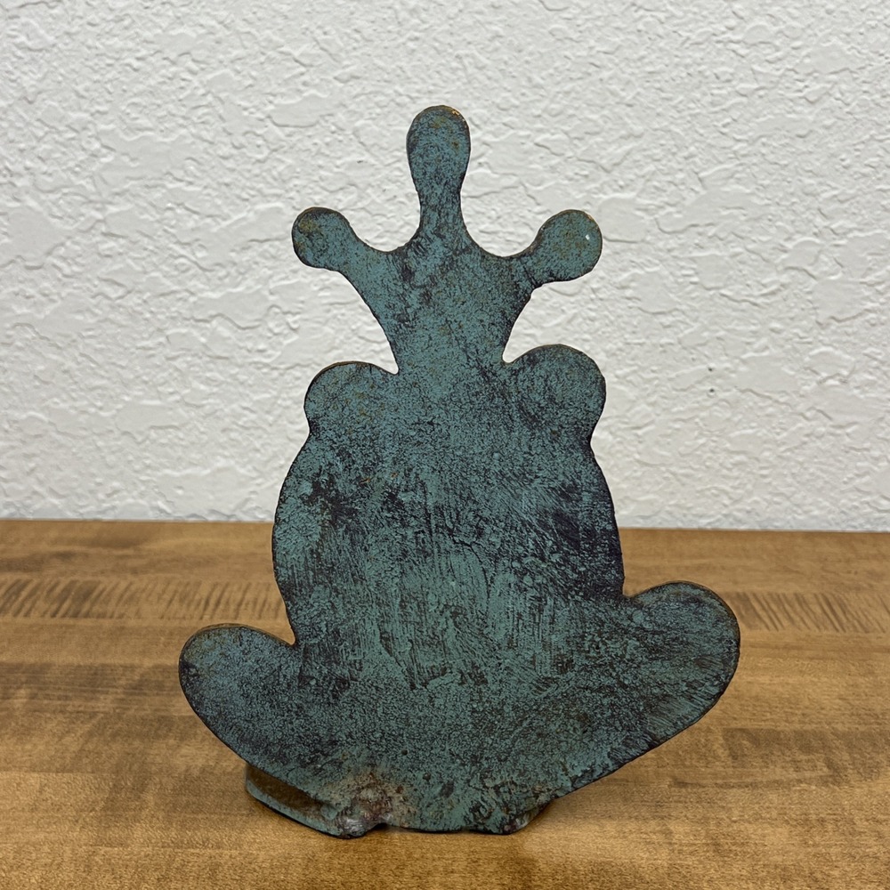 Vintage Rustic Frog Prince W/ Crown Cast Iron Doorstop Wedge - Picture 7 of 10